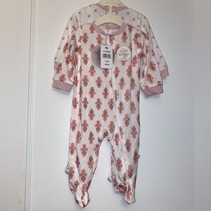 NWT Milkberry Pink and White Onesie Footies Set